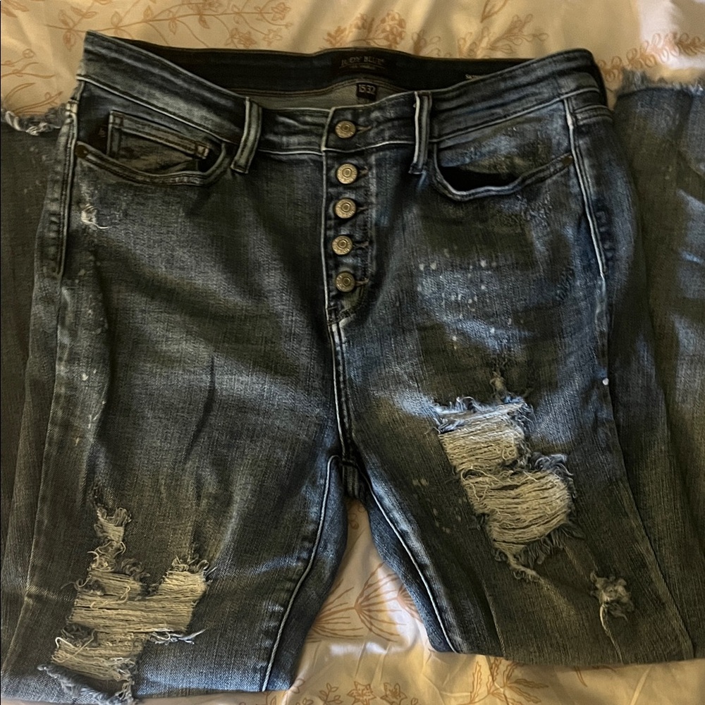 Judy blue Distressed button fly Jeans